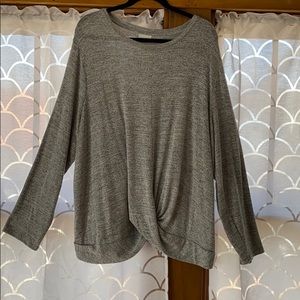 Grey Twist Front Top